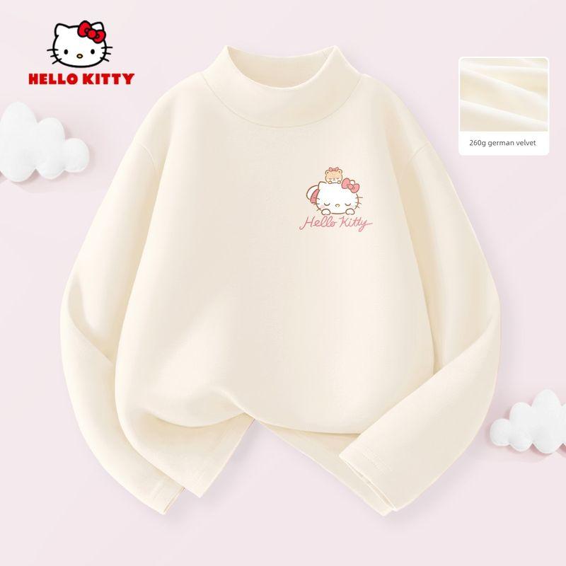 Hello Kitty Girls' Thermal Base Layer Shirt, Children's Autumn and Winter Top with Fleece, Warm Inner Wear, Trendy Girls' Clothing