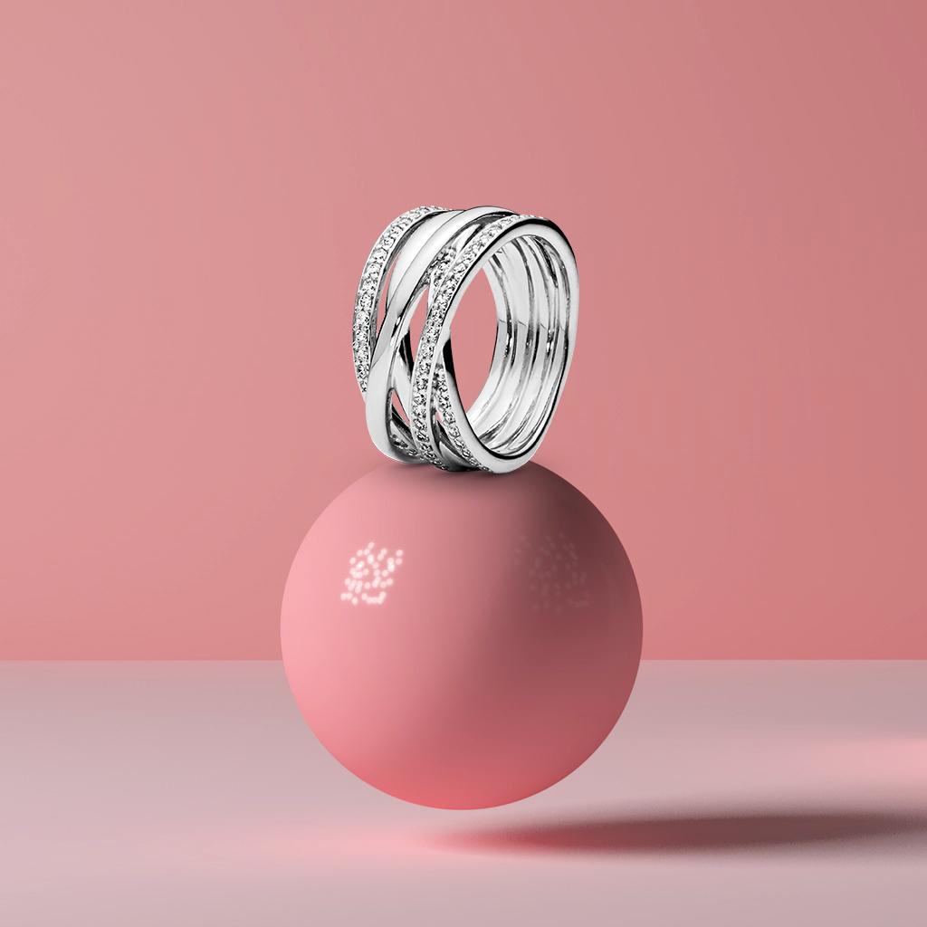 Модные 925 Серебряные Принцесса Тиара Корона Сверкающие Кольца Любовь Сердце Для Женщин Ювелирные Изделия Подарок На Годовщину