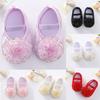 Обувь принцессы для малышей, сандалии с милыми цветами, прогулочная обувь, туфли на плоской подошве для новорожденных с бантом для девочек