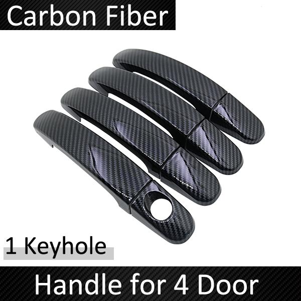 Black Carbon Fiber Door Handle Cover for Ford KUGA MK2 2013~ 2015 2016 2017 2018 Car Accessories Stickers Trim Set Chrome