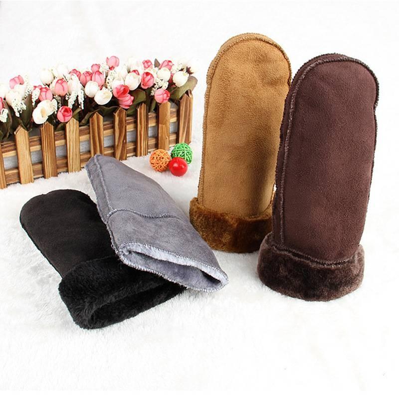 Уютные мужские зимние перчатки для улицы из толстой и прочной искусственной кожи