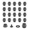 MABAHON Bottom Trapezoidal Set of for Leather DIY Decoration Studs, Screw-type, Shape, 20, Bags, Crafts, (Black)