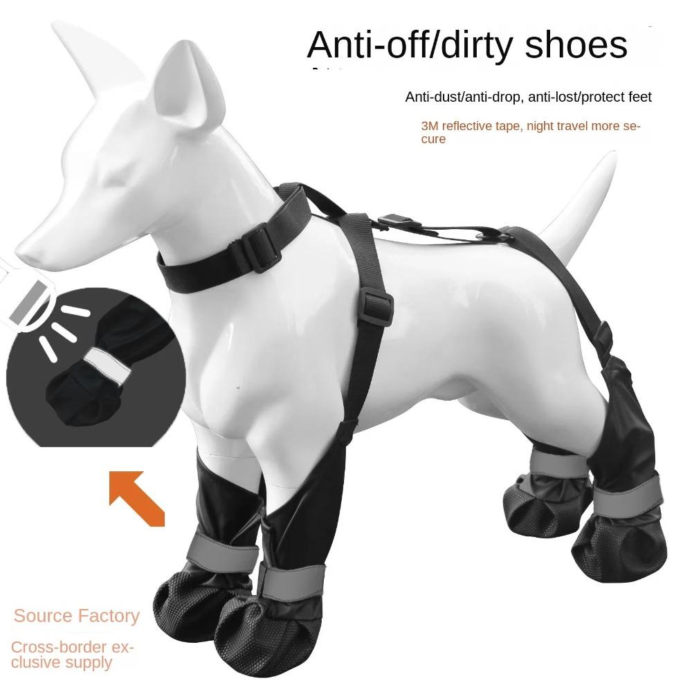 All-Season Anti-Slip Dog Boots Adjustable Waterproof Dog Boots Small Medium Large Dogs