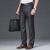 High-End Striped High Waist Casual Trousers for Middle-Aged Men