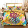 3D Painting Style Bedding Set King Queen Bed Down Duvet Cover Pillowcase 2/3pcs Pineapple Pattern Bed Cover Luxury Home Textile Gift