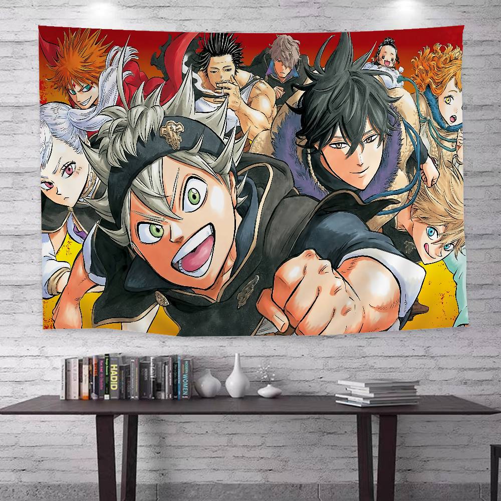 Тканевое панно Black Clover: Подъем Короля-Мага Дизайн с коллажем из персонажей аниме Настенное панно с принтом аниме Идеально для декора спальни