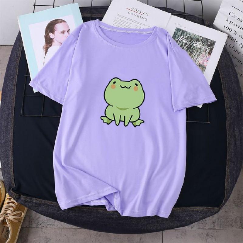 Casual Short Sleeve Printed T-Shirt Men Women Loose Fit Cotton Blend Round Neck Tee In Multiple Colors