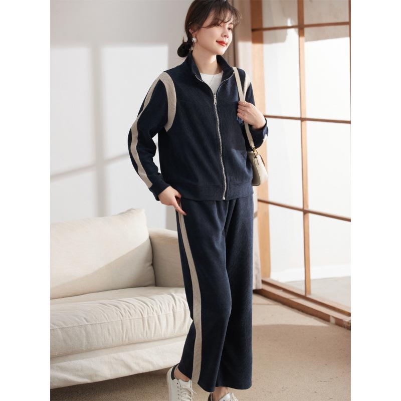 Осенний повседневный комплект-двойка для женщин среднего возраста - Модная спортивная одежда больших размеров