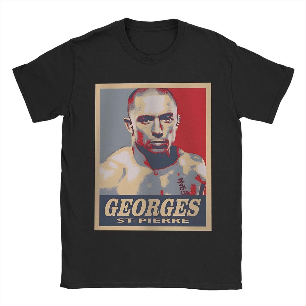 Мужская футболка Georges St Pierre Винтажная 100% Хлопок Футболки с круглым вырезом и коротким рукавом Идея для подарка Топы