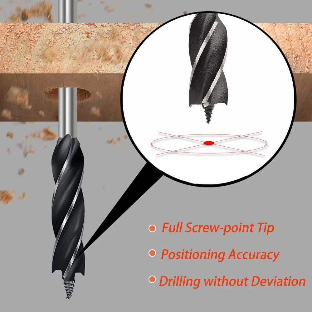 Четырехпазовое спиральное сверло с шестигранным хвостовиком, открывалка для отверстий, сверло-пила, столярный инструмент