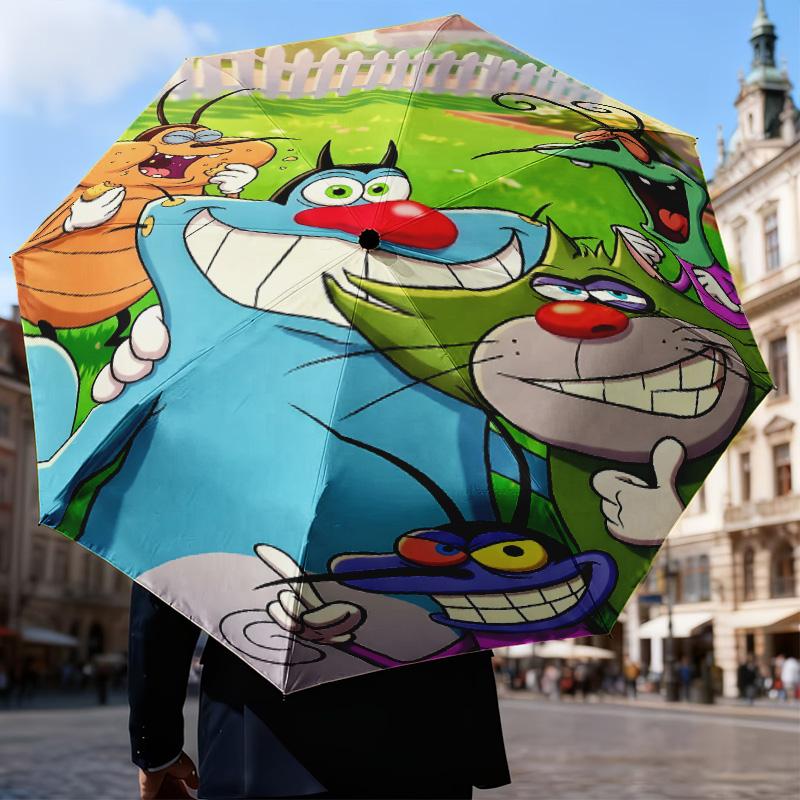 1PC Cockroaches Umbrella Folding Umbrella, Automatic Umbrella 8-Frame for Travel, Casual Lightweight Birthday Christmas gift