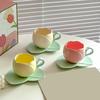 1 комплект кофейной чашки, керамическая кофейная кружка-тюльпан с подставкой, гладкая поверхность, термостойкая чайная чашка для дома