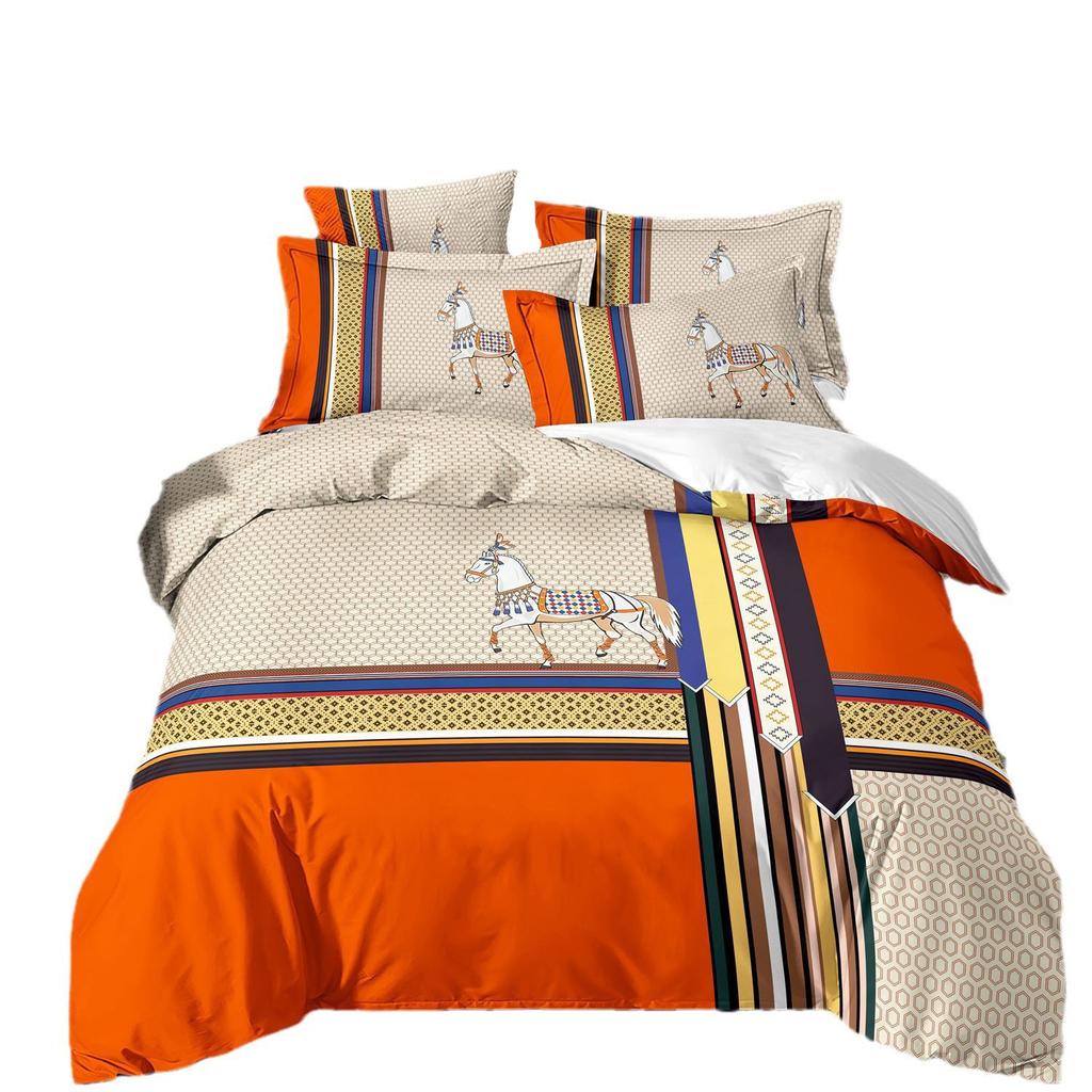 Duvet Cover Set 3D Luxury Style Printed Bedding Quilt Cover Set 3 Pieces Soft Microfiber Bedding Quilt Cover with Zipper