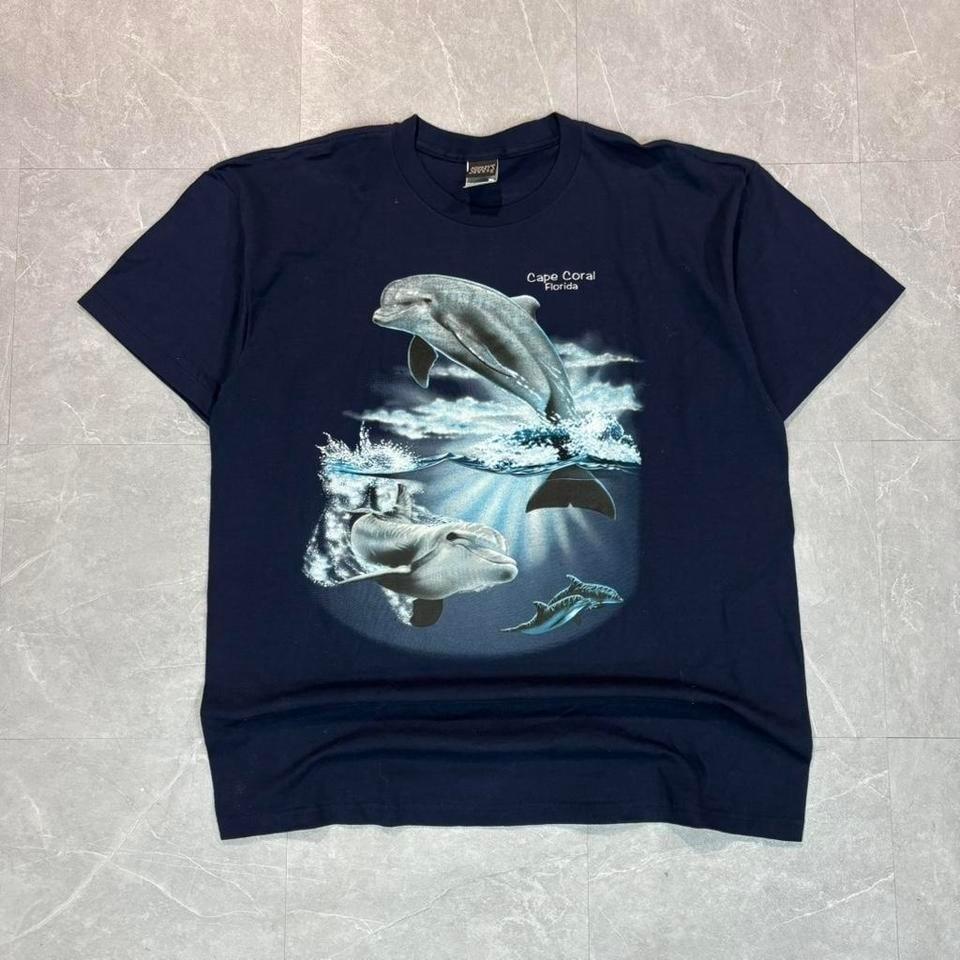 90s Cape Coral Florida navy dolphin tee Size XL #dolphins Unisex T-Shirt