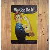 Pin-up Girl We Can Do It Metal Retro Wall Decor Vintage Tin Signs Classic Wall Art for Home Garage Man Cave Vintage Style Decor