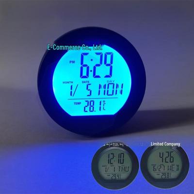 Высокоточный светодиодный светящийся солнечный автомобильный хронометр и термометр