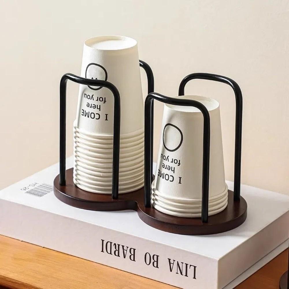 Desktop Disposable Cup Storage Holder with Longer Stick Mug Display Stand Paper Cup Shelf Home
