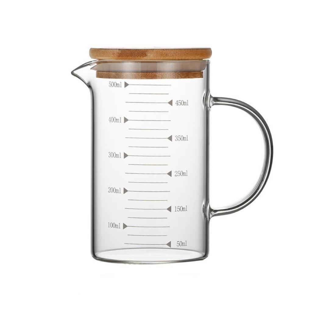 Мерный стакан из высокоборосиликатного стекла с ручкой - Прозрачный градуированный стакан для выпечки, молока и сока