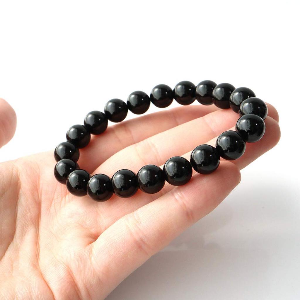 Morion Black Quartz Tibetan Morion Natural Comes with a Special Inner Approximately 19cm [GOLD STONE] Bracelet, 10mm, Quartz, Certified, Box,