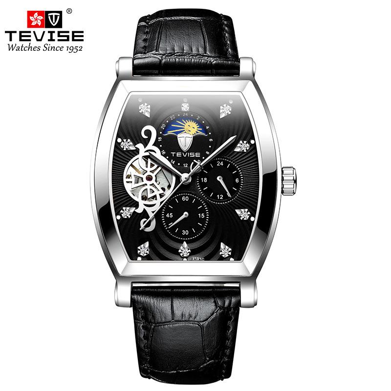 TEVISE Watch Barrel Watch Tourbillon Star Механический мужской ремень