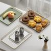 Transparent Tray Light Luxury Tray Rectangular Fruit Snack Plates Minimalist Bread Tray Household