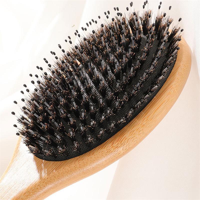 Расческа из щетины кабана, легко моется, волосы гладкие, портативная, для домашнего использования, расческа для волос, массаж кожи головы с воздушной подушкой