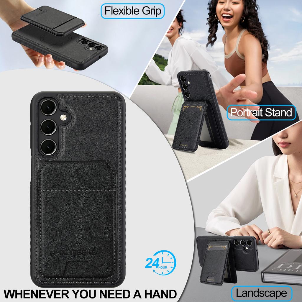 Чехол-кошелек из кожи 2-в-1 Magsafe для Samsung Galaxy S26 S25 edge S24 S23 S22 S21 Ultra Plus FE A17 Магнитный чехол-бумажник для карт
