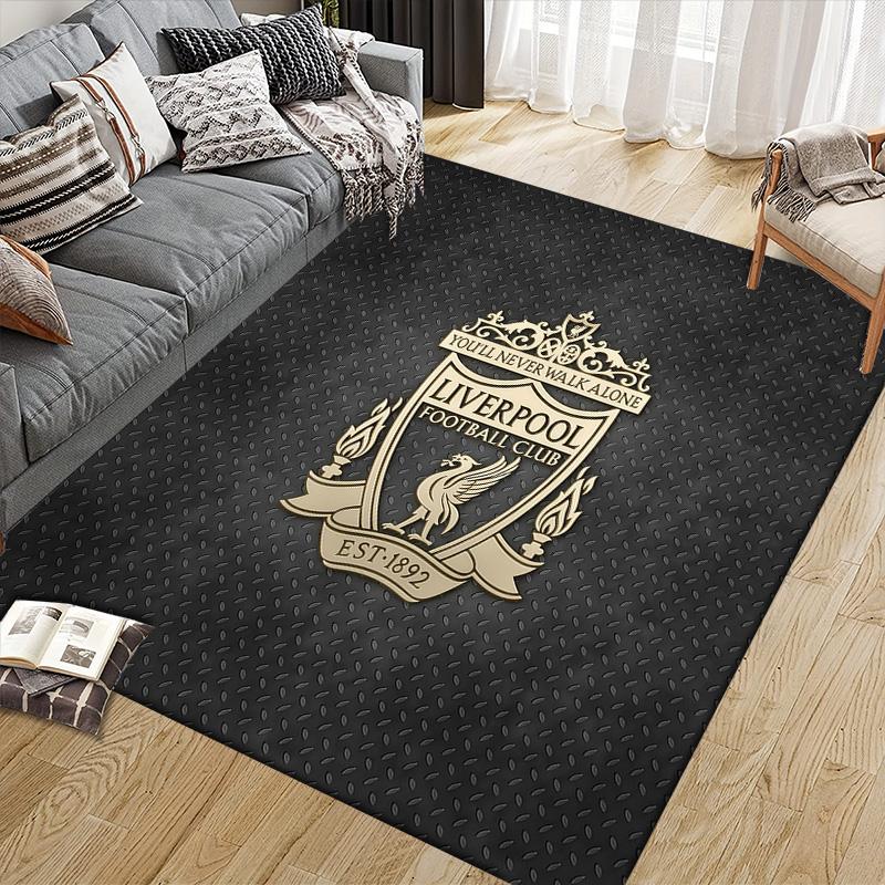 Leicester City Football Club Flannel Pattern Square Carpet,Area Rug,Carpet Rug for Living Room Bedroom Sofa Playroom Decor,Non-slip Floor Mat