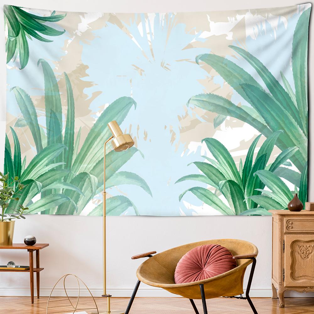 Журавль зеленый пальмовый лист гобелен настенный маленький свежий хиппи TAPIZ богемный декор комнаты фоновая ткань