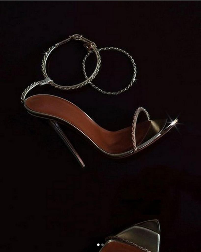 Fashion FHC New 12cm Women High Heeled Sandals,Ankle Chains Strap Summer Shoes,Pointy Open Toe,Gold,Silver,Purple,Size 34-45,Dropship