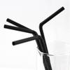 200Pcs Disposable Black Elbow Food-grade PP Material Straws Juice Drink Milk Tea Straws