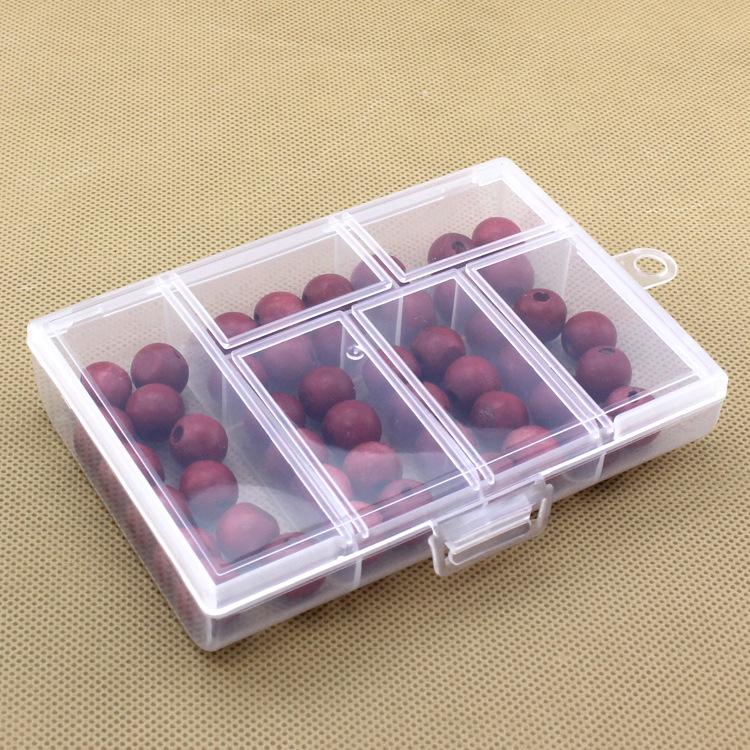 6-Compartment Plastic Storage Box for Fishing, Jewelry, and Hardware.