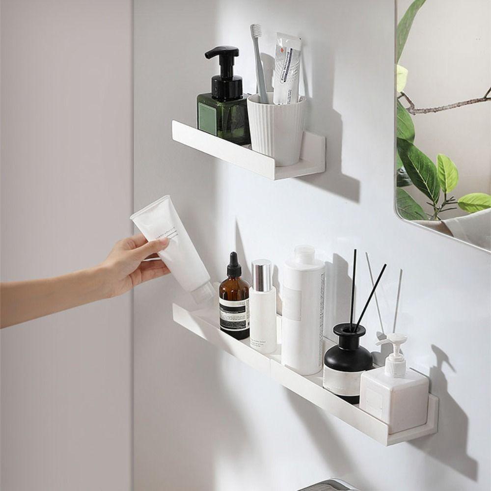 Настенная полка для хранения без сверления, держатель для шампуня, устойчивая полка для ванной комнаты, кухня