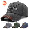 Spring and Autumn Retro Peaked Cap Men's Ladies Outdoor Sun Hat Washed Denim Old Letter M Embroidered Baseball Cap