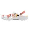 White Printed EVA Clogs Unisex Easy Clean Flexible Garden Shoes Slip On Beach Pool Bathroom Home Daily Shoes Outdoor Use