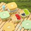 Portable Plastic Lunch Box With Compartment Microwave Safe Fruit Salad Lunch Container Kid Student Leak-Proof Bento Box