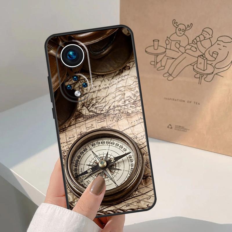 Карта мира Компас Морской Для Чести Магический 8 Pro 5 6 7 Lite Чехол Для Honor Win RT 200 400 50 70 90 X8b X9a X9b X9c X9d