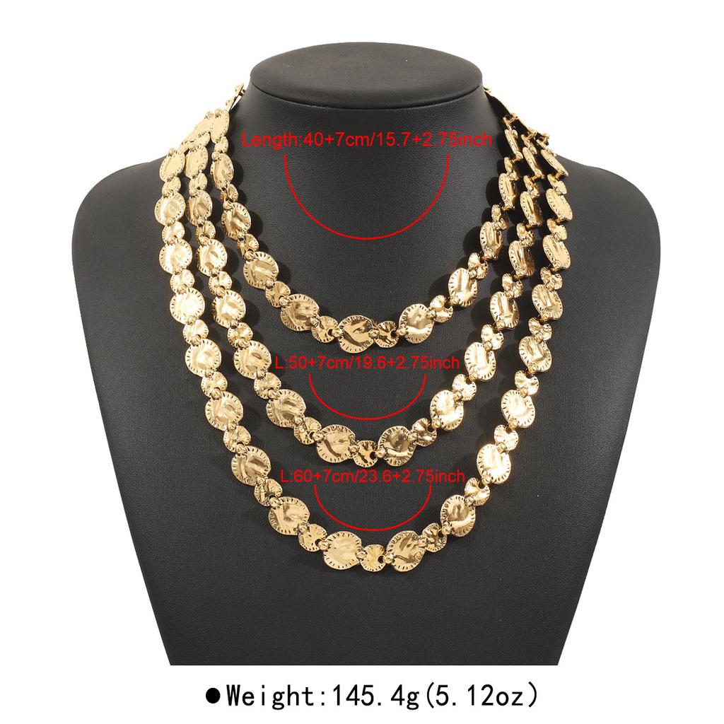 Персонализированные геометрические золотые монеты, многослойные ожерелья, преувеличенные уличные панк-модные аксессуары