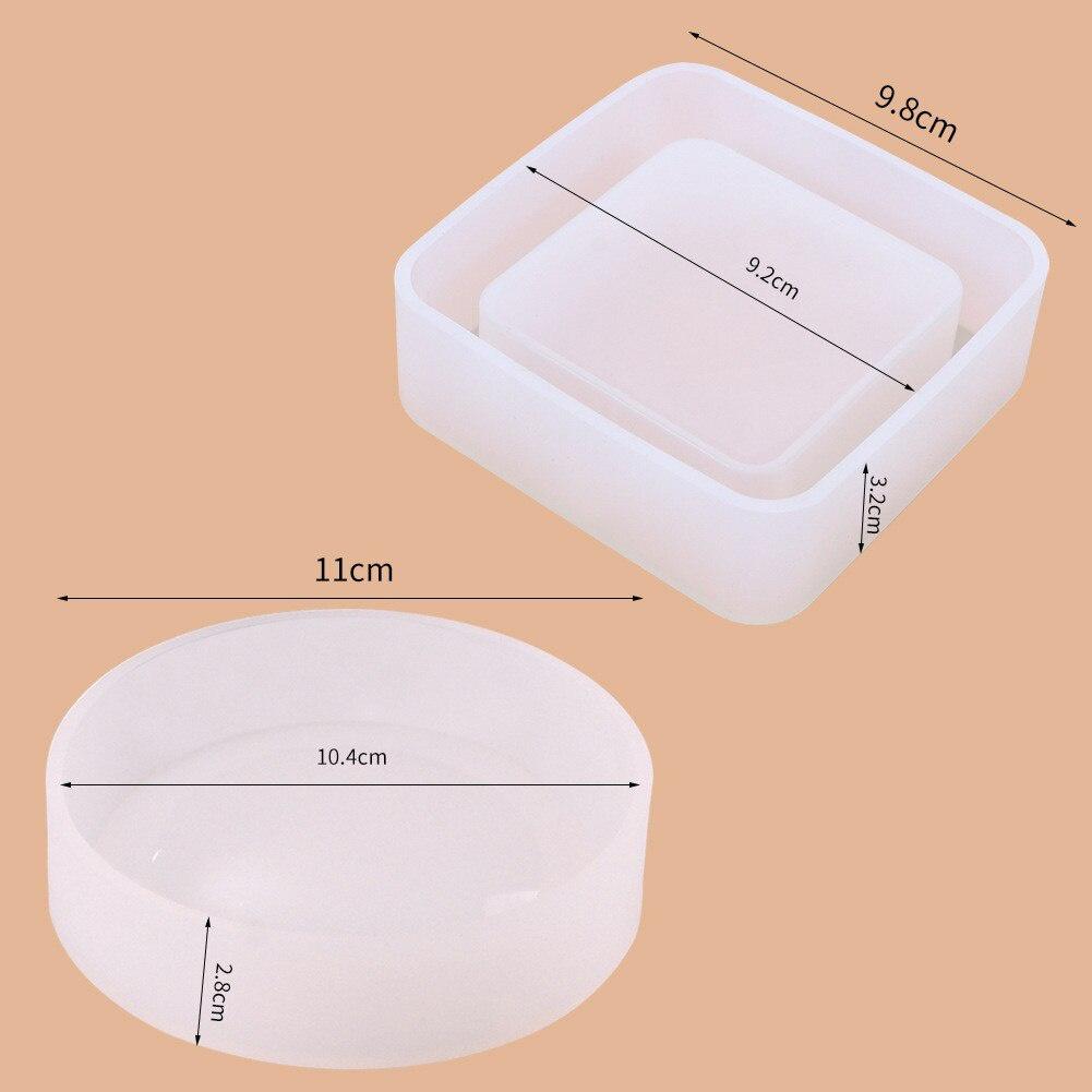 New Mirror Ashtray Silicone Mold Crystal Epoxy UV Resin Plastic Manual Flower Container Glossy Polished DIY Crafts
