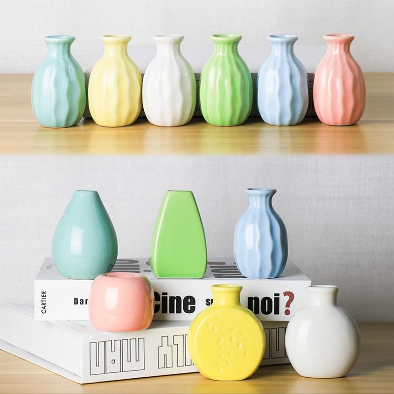 Мини-ваза для цветов, домашняя цветочная композиция, гостиная, керамическая в скандинавском стиле, домашний декор, орнамент