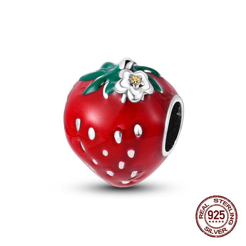 Real 925 Sterling Silver Chocolate Pizza Cake Fries Food Charms Beads Fit 925 Original Bracelets DIY Cute Jewelry Gifts