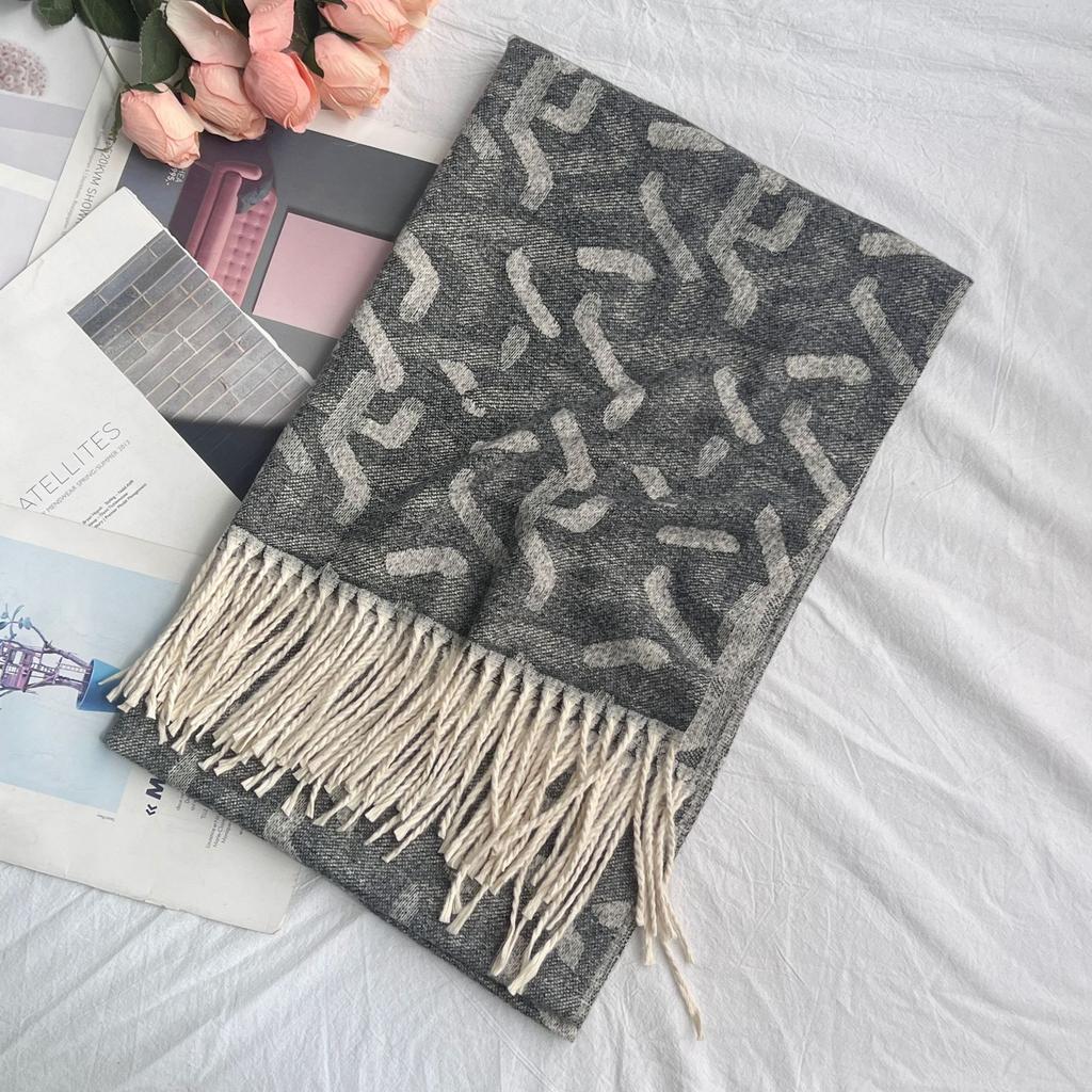 Winter Scarf for Women High End Fashion Houndstooth Shawl Long Tassel Imitation Cashmere Men's Warm Scarf