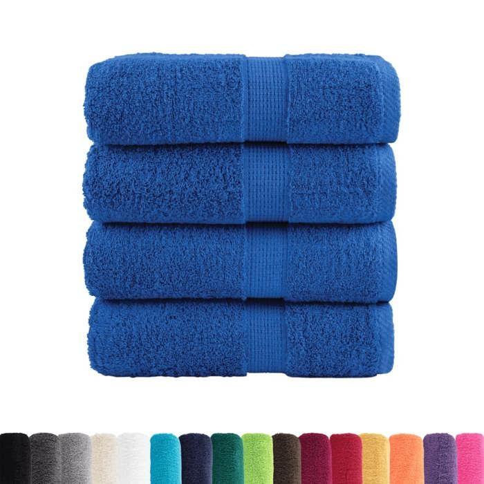 VidaXL Superior Quality Guest Towels 4 Pcs, Bath Sheets, Hand Towels, Face Towel Bathroom, Blue 137183