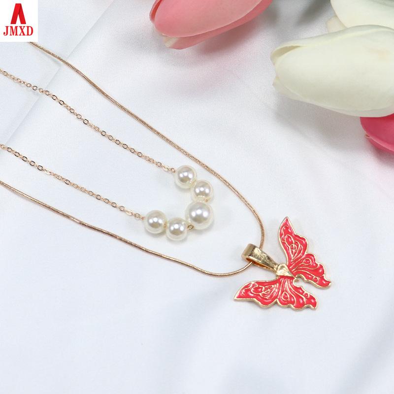 JMXD-Барби ожерелье принцессы с жемчугом и бабочкой ожерелье принцессы с кристаллами пара подруга ювелирные изделия подарочные товары