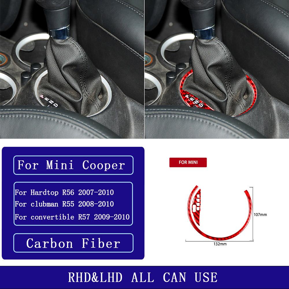 For mini cooper R56 R55 R57 2007-2010 Carbon Fiber Gear Shift transmission Panel Car Interior Accessories Decorative Stickers gqtsu22