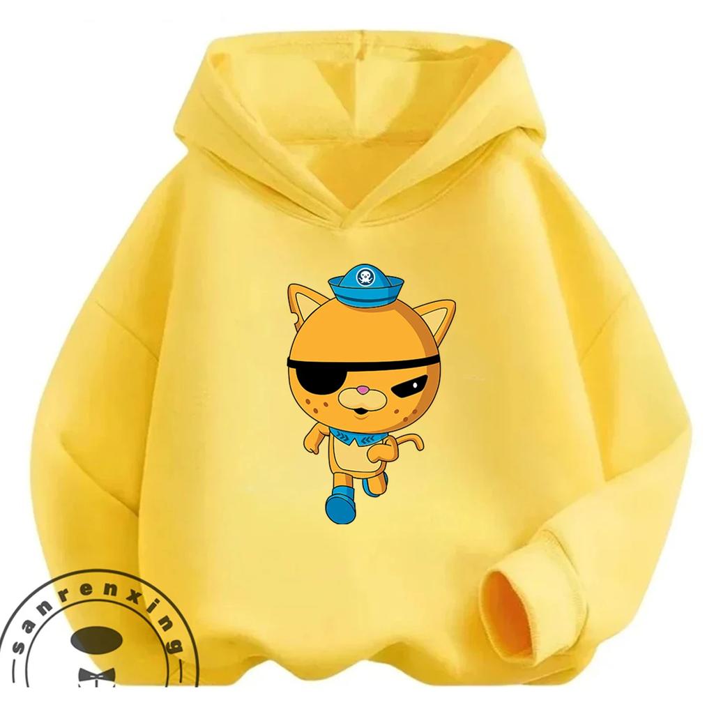 Ежедневная толстовка Octonauts Модный мультяшный принт Теплая одежда для улицы Дети от 3 до 14 лет Всесезонные наряды