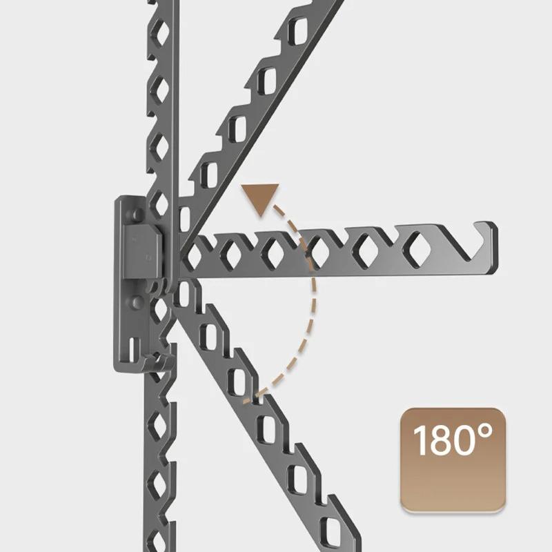 Настенные складные сушилки на 180 °. Универсальная сушилка для одежды из алюминиевого сплава для балкона, ванной комнаты. Регулируемая вешалка для ткани.