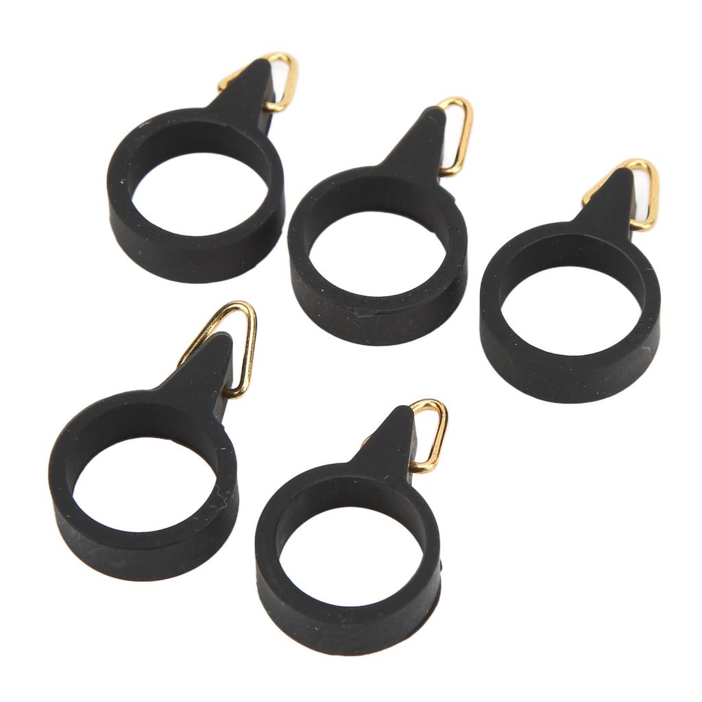 5pcs Fishing Rod Hook Holder Rubber Circle Stainless Steel Fishing Pole Hook Keeper for Bait ToolS