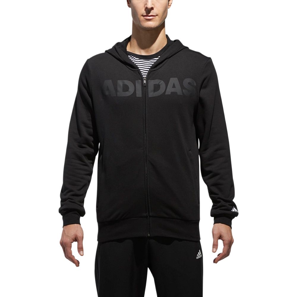 adidas Вязаная куртка с капюшоном, удобная, с длинным рукавом, мужские куртки, черная, CX4958