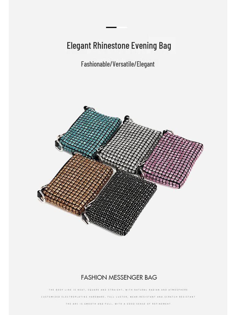 2025 Spring Fashion Rhinestone Chain Crossbody Lipstick Bag